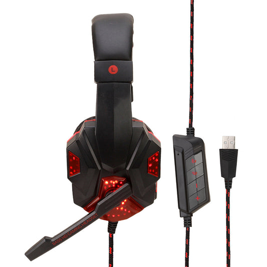 Gaming 7.1 Wire-controlled Headset Light-emitting Headphones - Gadgio
