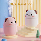 Air Humidifier Cute Cat Ultra-Silent USB Office Household Bedroom Car Aromatherapy Air Purifier With Led Cool Mist Spray - Gadgio