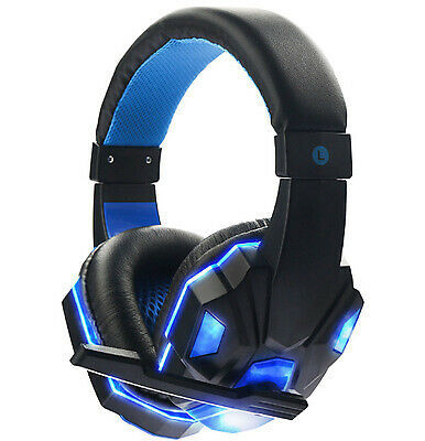 3.5mm Gaming Headset Mic LED Headphones - Gadgio