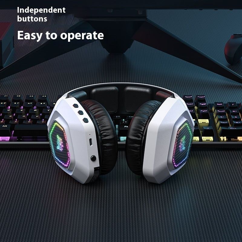 Wireless Gaming Headset Wearing Bluetooth 24g Headset RGB Luminous Headphones - Gadgio