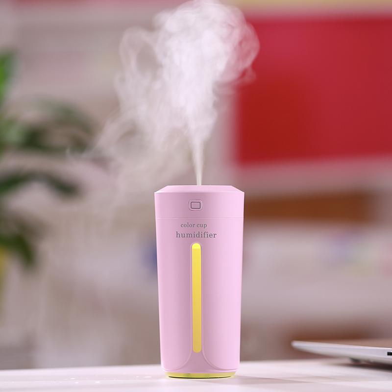 Mini Air Humidifier USB Ultrasonic Humidifier Car Aroma Diffuser Electric Essential Oil Diffuser Cup 7 Color LED Lights - Gadgio