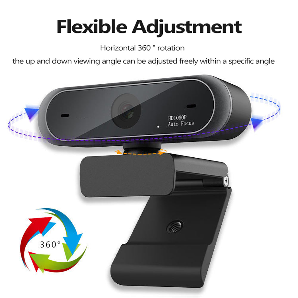 High-definition 1080P conference video webcam with built-in microphone for clear video calls and virtual meetings.