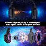 ONIKUMA K10 PRO Gaming Headset Stereo Gaming Headphones For PS4 PS5   One With Mic Led Light - Gadgio