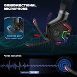 ONIKUMA K10 PRO Gaming Headset Stereo Gaming Headphones For PS4 PS5   One With Mic Led Light - Gadgio