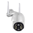 Wireless outdoor security camera with 1080P HD video, 360-degree view, wifi connectivity, suitable for home surveillance.