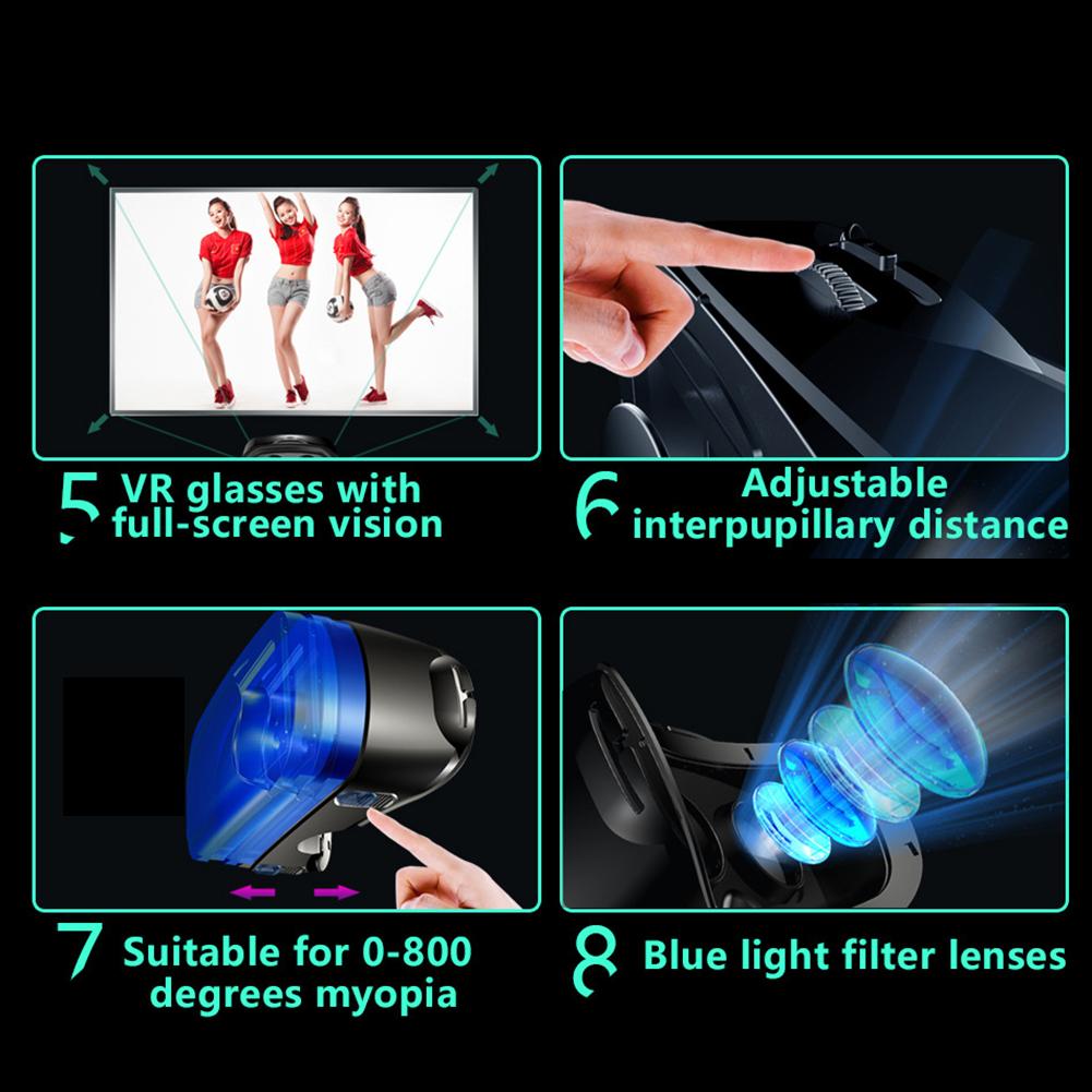 VR Helmet 3D Glasses Virtual Reality Support 0-800 Myopia For Smartphone Smart Phone Headset - Gadgio