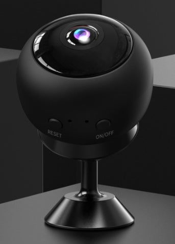 Mini HD WiFi IP camera with night vision, remote monitoring, and voice recording for home security surveillance.