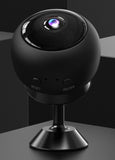 Mini HD WiFi IP camera with night vision, remote monitoring, and voice recording for home security surveillance.
