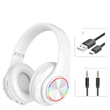 LED Wireless Bluetooth Headphones Gaming Headsets Sport Earphone With Support TF Card Colorful Breathing Lights - Gadgio
