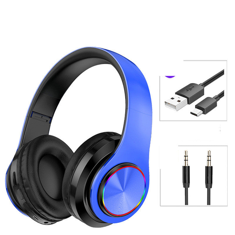 LED Wireless Bluetooth Headphones Gaming Headsets Sport Earphone With Support TF Card Colorful Breathing Lights - Gadgio