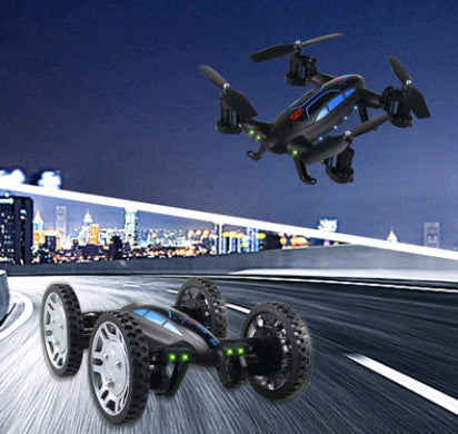 OTRC FY602 Air-Road RC Drone Car 2 in 1 Flying Car 2.4G RC Quadcopter Drone 6-Axis 4CH Helicopter With HD Camera High Speed 4WD - Gadgio