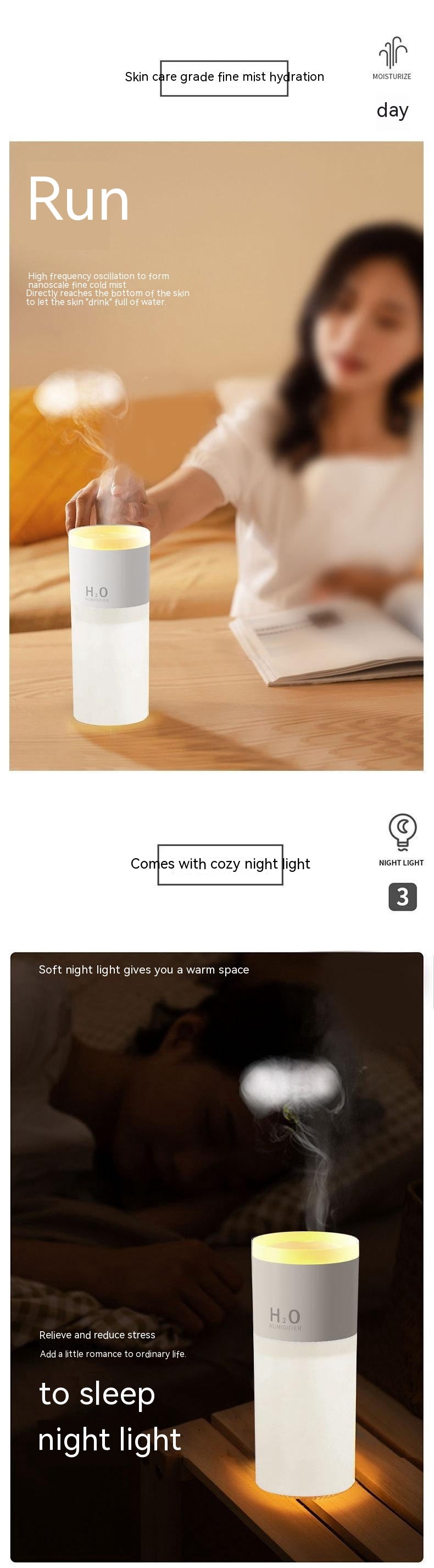 Indoor Air Humidifier Car Spit Circle Jellyfish Spray Bedroom Seven-color Night Light Creative Gift Aroma Diffuser - Gadgio