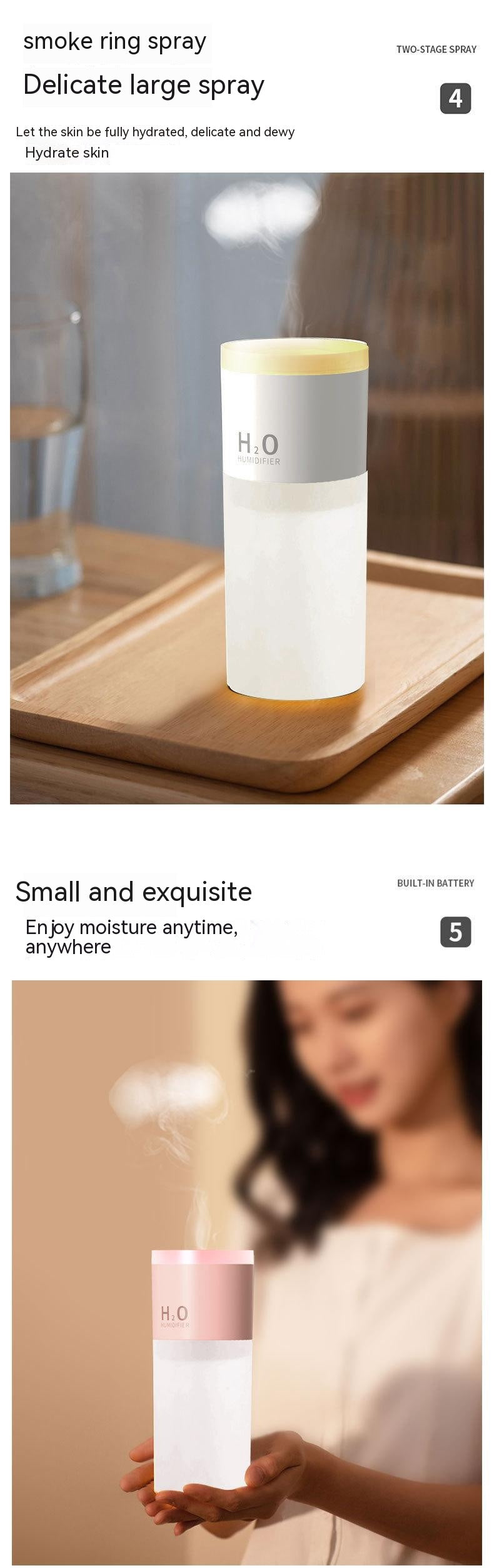 Indoor Air Humidifier Car Spit Circle Jellyfish Spray Bedroom Seven-color Night Light Creative Gift Aroma Diffuser - Gadgio