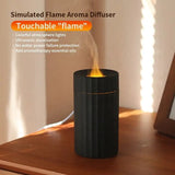 Air Humidifier With Flame Effect Essential Oil Diffuser Quiet Aroma Diffuser Home Fragrances Car Refresh - Gadgio