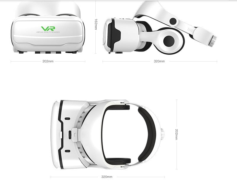 Head-mounted Adjustable HD VR Glasses With Headset - Gadgio