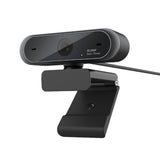 High-definition 1080P conference webcam showing a sleek design with lens and built-in microphone for professional video calls.