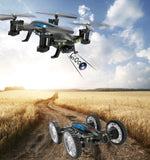 OTRC FY602 Air-Road RC Drone Car 2 in 1 Flying Car 2.4G RC Quadcopter Drone 6-Axis 4CH Helicopter With HD Camera High Speed 4WD - Gadgio