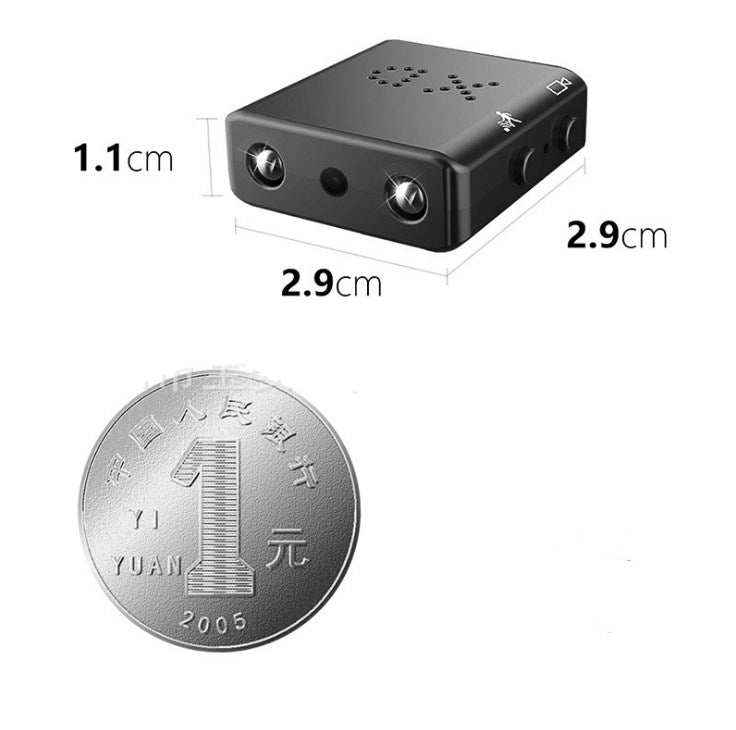 Small 1080P Full HD camcorder with infrared night vision, motion detection, compact design, ideal for discreet video recording.