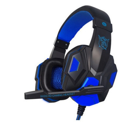 Pu mind pc780 black blue head game Gaming Headset computer YY voice with Mike black blue light headphones - Gadgio