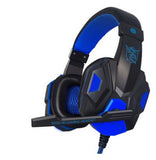 Pu mind pc780 black blue head game Gaming Headset computer YY voice with Mike black blue light headphones - Gadgio