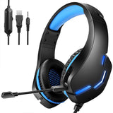 J10 3.5mm Gaming Headset With Mic And LED Lights Wired Headphones Gaming Headphones Microphone Volume Control For PC Laptop - Gadgio