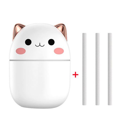 Air Humidifier Cute Cat Ultra-Silent USB Office Household Bedroom Car Aromatherapy Air Purifier With Led Cool Mist Spray - Gadgio