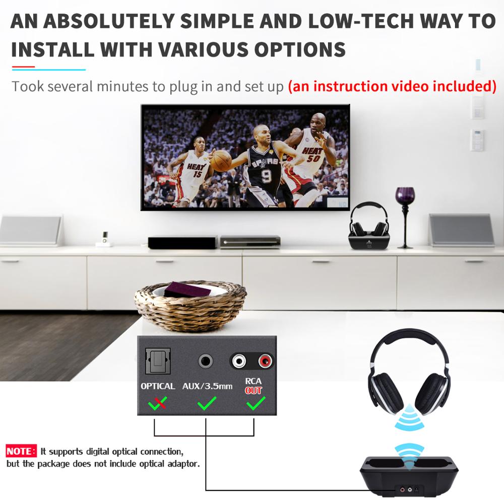 TV Wireless Headphones On-ear Bass Headphones - Gadgio