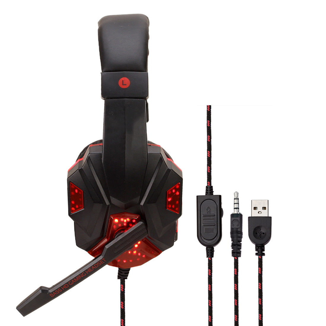 Gaming 7.1 Wire-controlled Headset Light-emitting Headphones - Gadgio