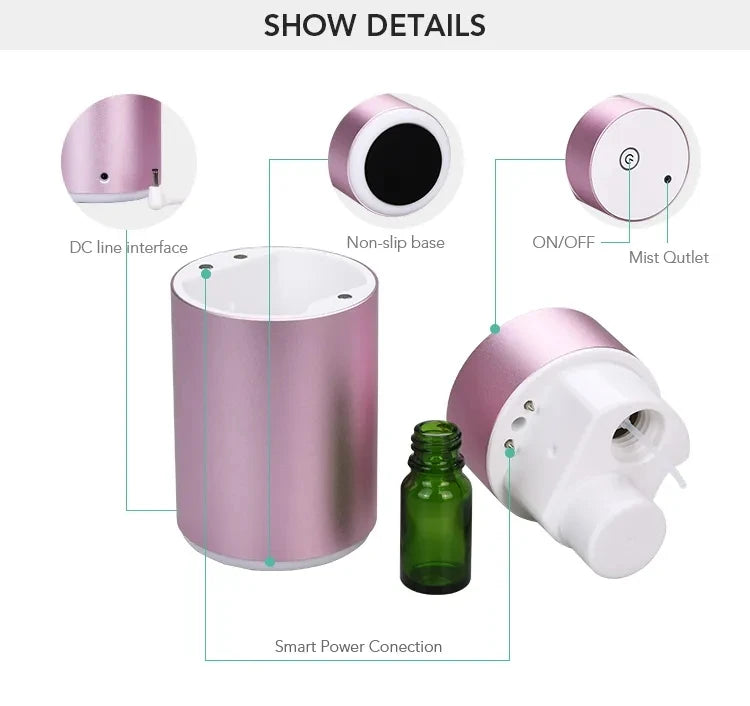 Hot Sell USB Waterless Essential Oil Car Aroma Diffuser Scent Fragrance Machine Air Freshener Perfume Humidifier For Home &Car - Gadgio