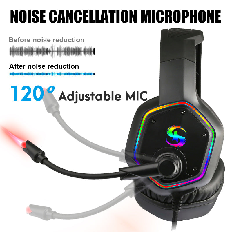 Gaming 3D Sound Effect GAMINGHEADSET Noise Canceling Headphones - Gadgio