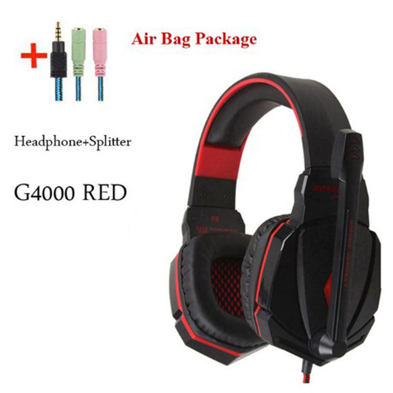 Wired Gaming Headset Headphones Surround Sound Deep Bass Stereo Casque Earphones With Microphone - Gadgio