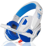 Pu mind pc780 black blue head game Gaming Headset computer YY voice with Mike black blue light headphones - Gadgio