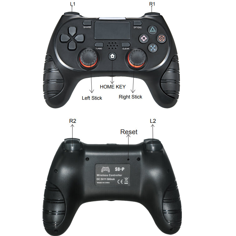 Six Axis Double Vibration Game Handle With Light - Gadgio