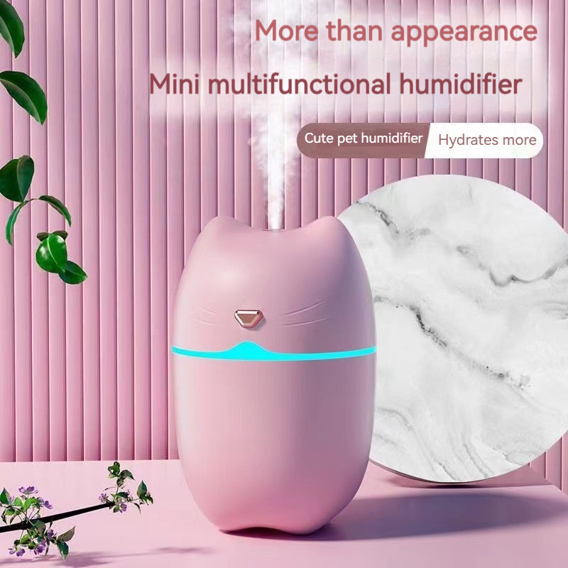 Cute Pet Cat Humidifier Household Car Desktop Air Atomization Mini Spray Aromatherapy Mute Hydrating - Gadgio