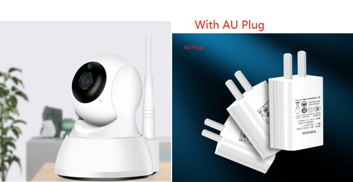 Close-up of a 1080P surveillance camera mounted on a wall, capturing clear security footage outdoors.