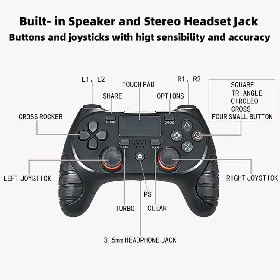 Six Axis Double Vibration Game Handle With Light - Gadgio