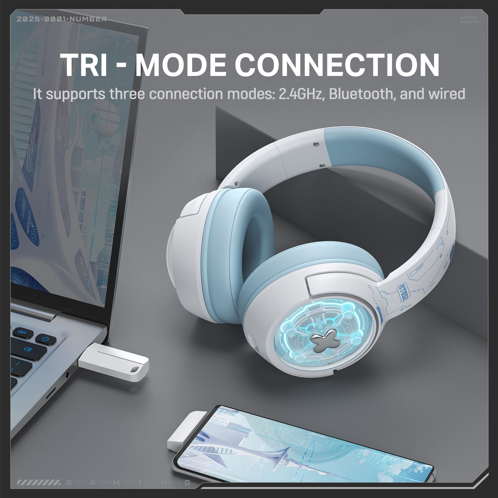 Wireless Gaming Headset Over-ear Bluetooth Headphones - Gadgio