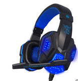 Pu mind pc780 black blue head game Gaming Headset computer YY voice with Mike black blue light headphones - Gadgio