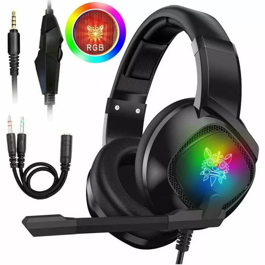 Gaming Headset For X-box One, PS4 Over Ear Headphones RGB Earphone With Noise Cancellation Microphone Volume Controller Tablet - Gadgio