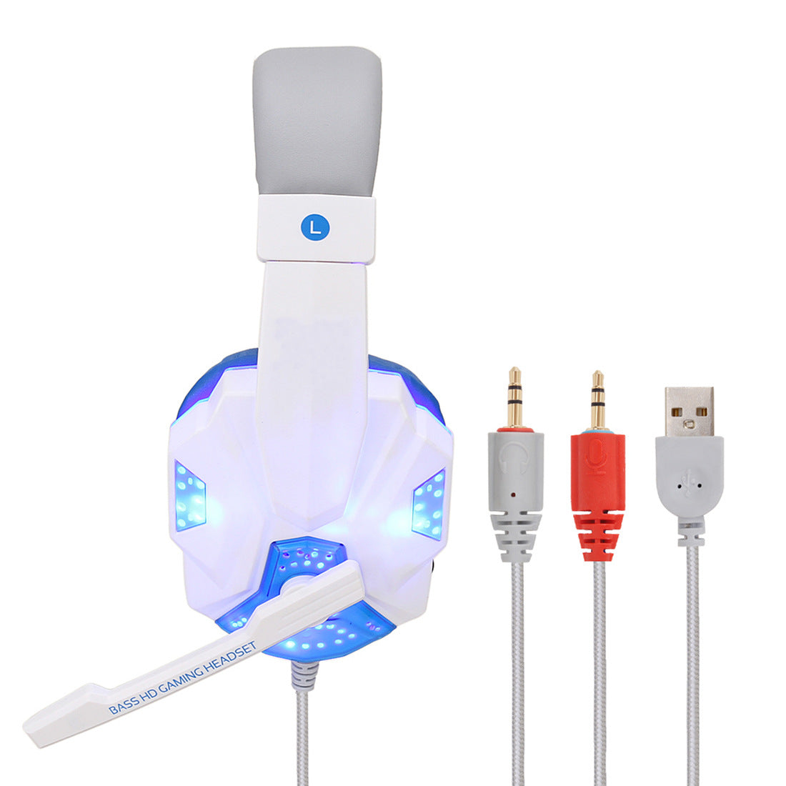 Gaming 7.1 Wire-controlled Headset Light-emitting Headphones - Gadgio
