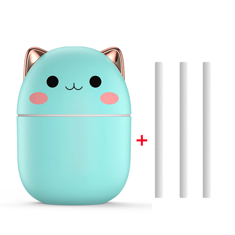Air Humidifier Cute Cat Ultra-Silent USB Office Household Bedroom Car Aromatherapy Air Purifier With Led Cool Mist Spray - Gadgio