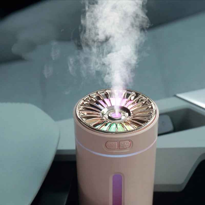 Wireless Air Humidifier Colorful Lights Mute Ultrasonic USB Fogger Diffuser Purifier 800mAh Rechargeabl Cool Mist Maker For Car - Gadgio
