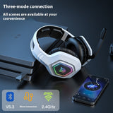 Wireless Gaming Headset Wearing Bluetooth 24g Headset RGB Luminous Headphones - Gadgio