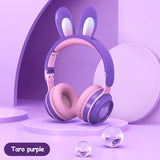 Rabbit Ear Headphones Wireless Luminous Extendable Wheat Headphones - Gadgio
