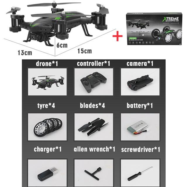 OTRC FY602 Air-Road RC Drone Car 2 in 1 Flying Car 2.4G RC Quadcopter Drone 6-Axis 4CH Helicopter With HD Camera High Speed 4WD - Gadgio