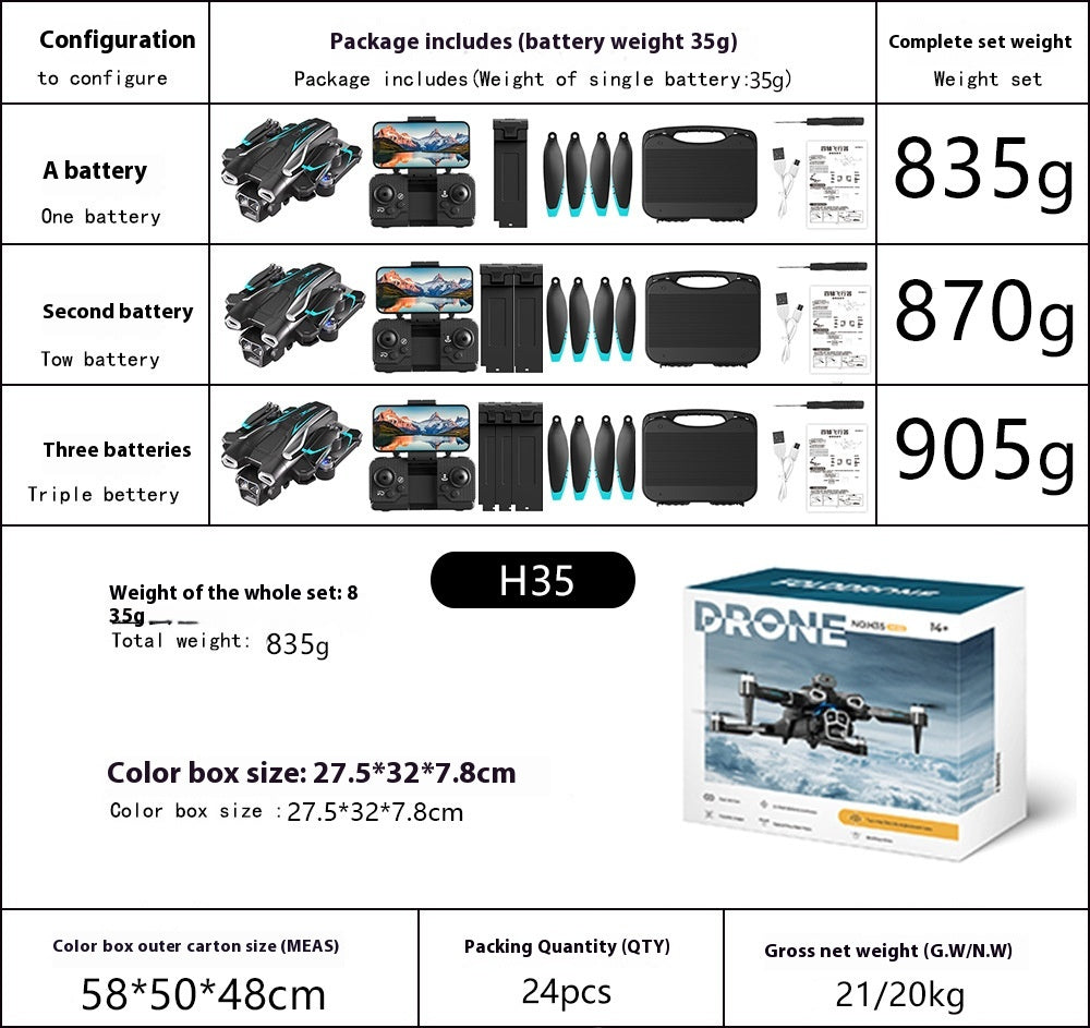 H35 UAV aerial photography 8k HD obstacle avoidance - Gadgio