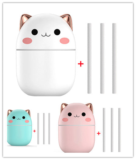 Air Humidifier Cute Cat Ultra-Silent USB Office Household Bedroom Car Aromatherapy Air Purifier With Led Cool Mist Spray - Gadgio