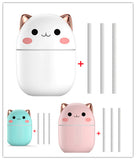 Air Humidifier Cute Cat Ultra-Silent USB Office Household Bedroom Car Aromatherapy Air Purifier With Led Cool Mist Spray - Gadgio