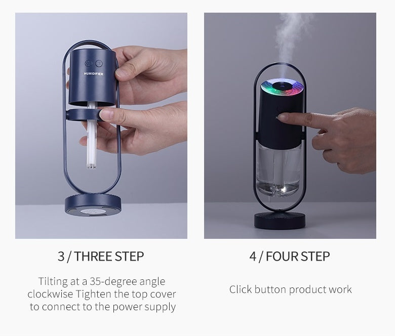 Magic Shadow USB Air Humidifier For Home With Projection Night Lights Ultrasonic Car Mist Maker Mini Office Air Purifier - Gadgio