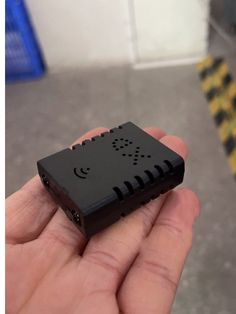 Mini HD camcorder with infrared night vision, compact design, motion detection, and full HD 1080p video recording.